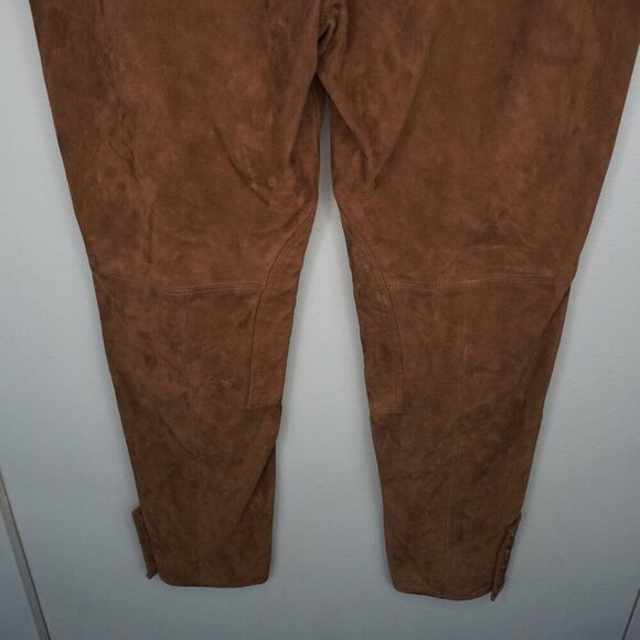 New Lauren Ralph Lauren Straight-Leg Goat Suede Riding Pants in Brown sz 16 - Picture 13 of 16